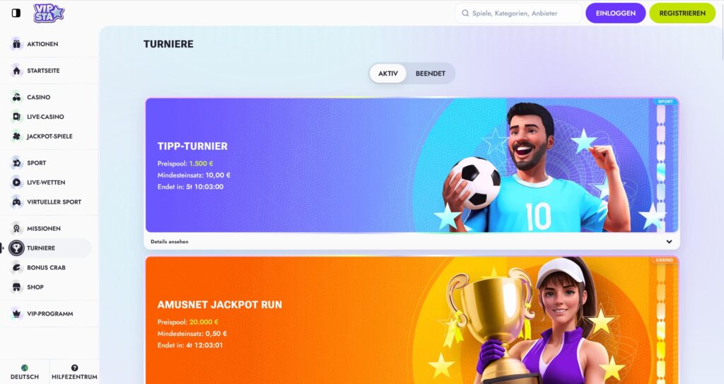 Vipsta Casino Turniere